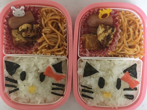 キティちゃんのミートスパお弁当(^O^)